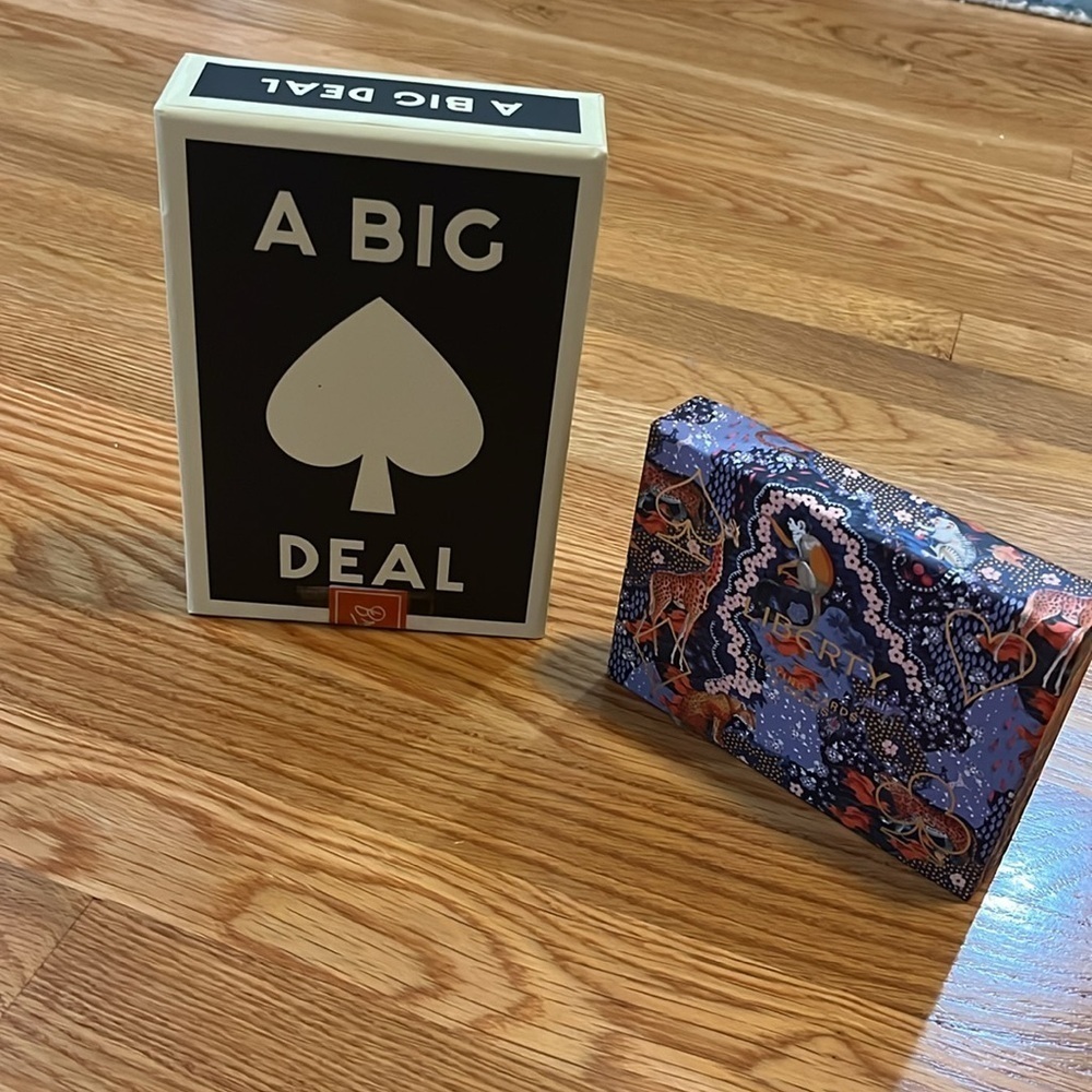 Anthropologie 2 Decks of Cards: A Big Deal & Liberty Maxine Playing Card Set NIB